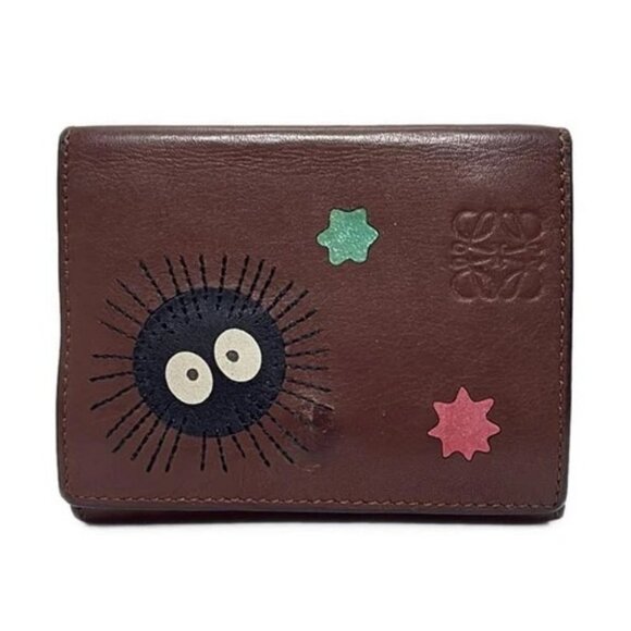 LOEWE - Dark Brown Black Multi Leather Trifold Wallet